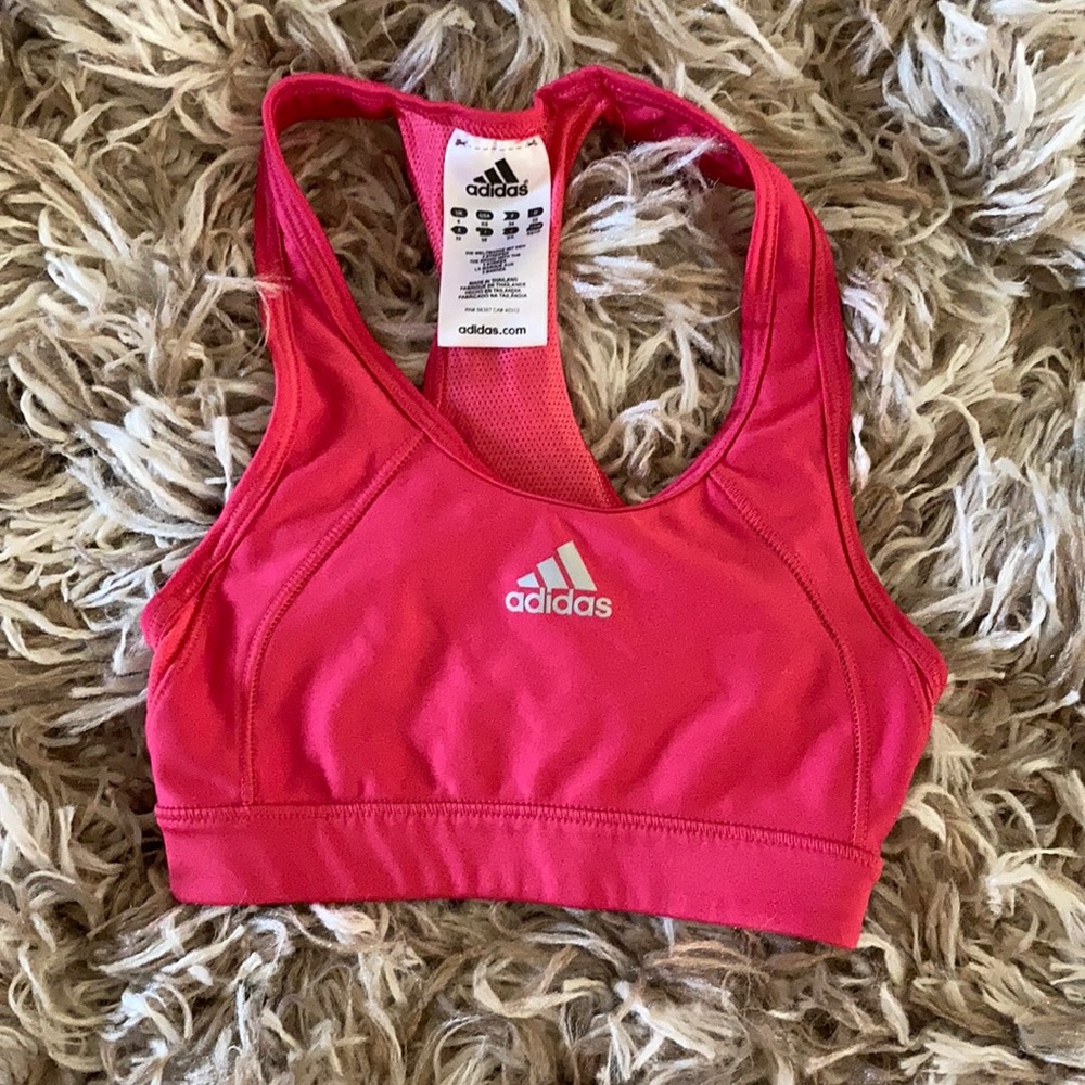 NWOT Adidas techfit pink sport bra size xs